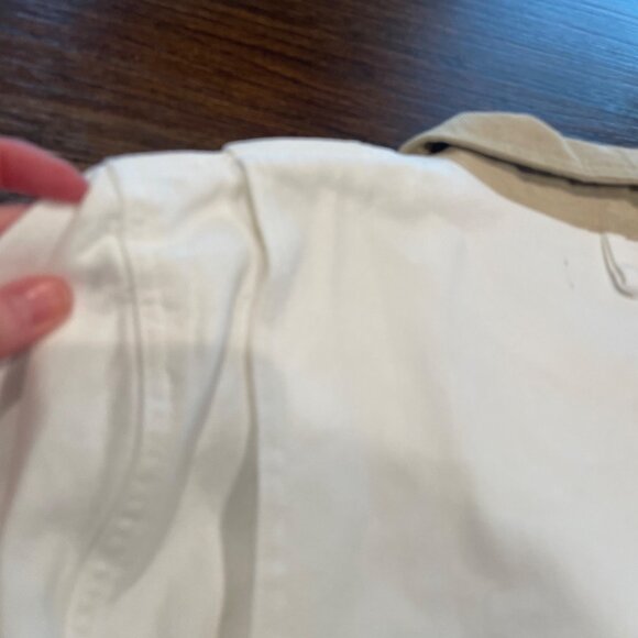 NWT J.Crew Women's XL Ivory Barn Jacket in Canvas Off-White Tan Collar CI107 - Picture 5 of 12
